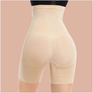 New SHAPERX High Waist Shorts Tummy Control Butt Enhancer, Beige, sz XL